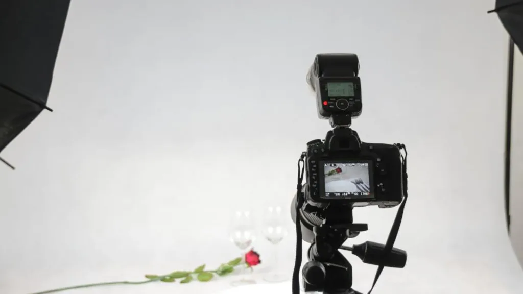 Estúdio montado para fotografar um produto